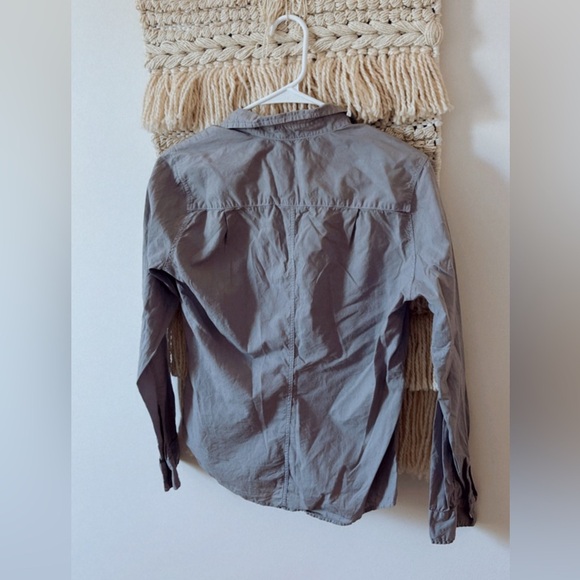 Frank & Eileen Barry 100% Cotton Long Sleeve Button Down Shirt in Nickel Small - Picture 3 of 5